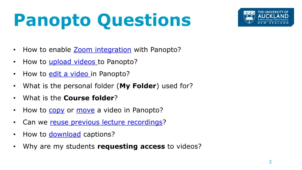 panopto questions