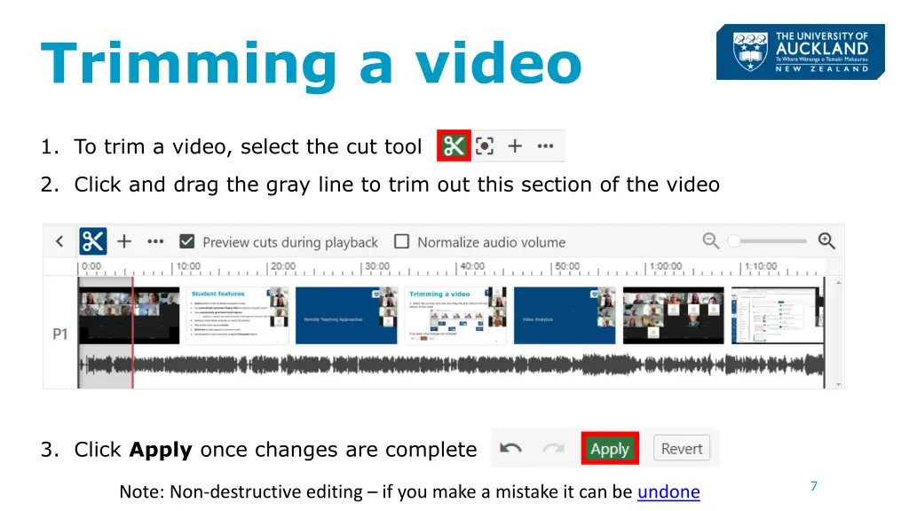 trimming a video