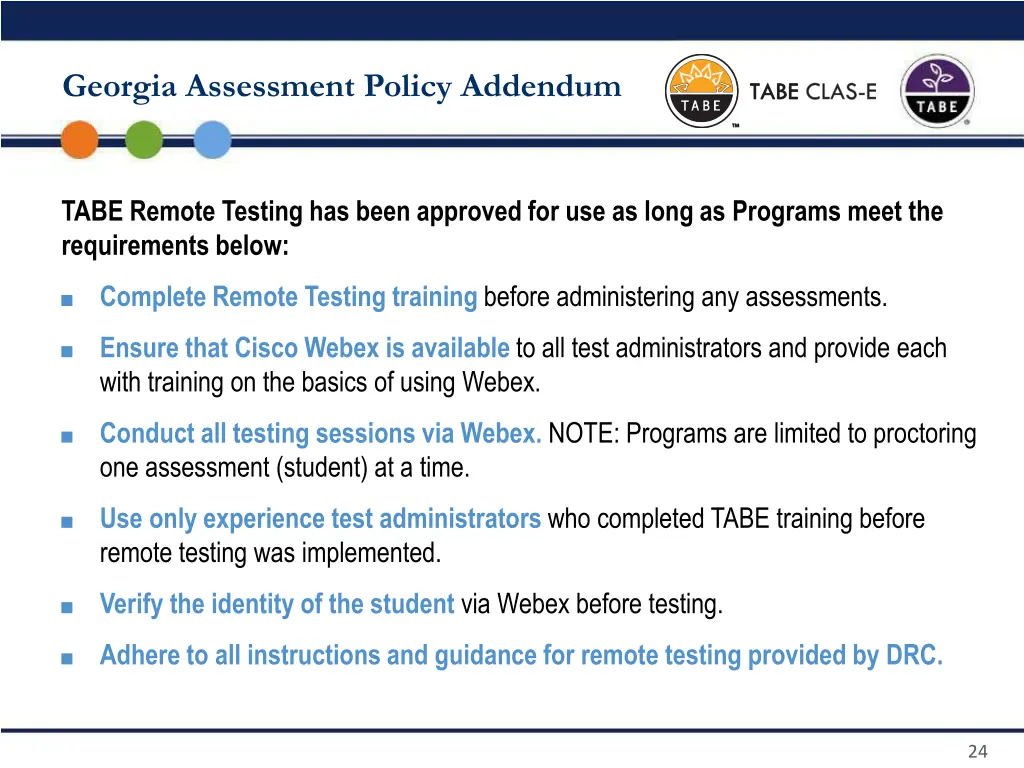 georgia assessment policy addendum