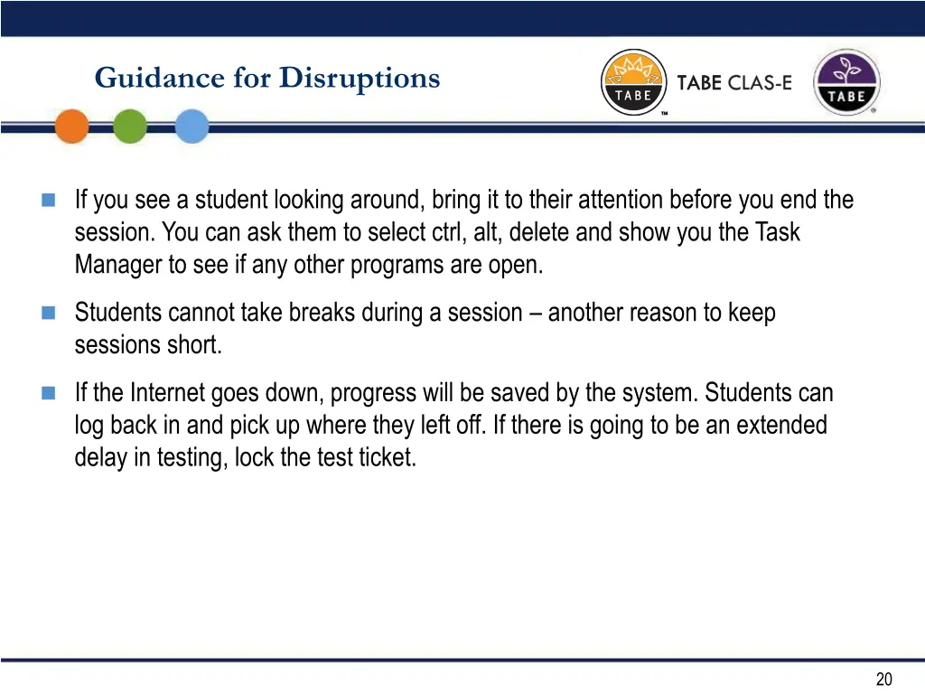 guidance for disruptions