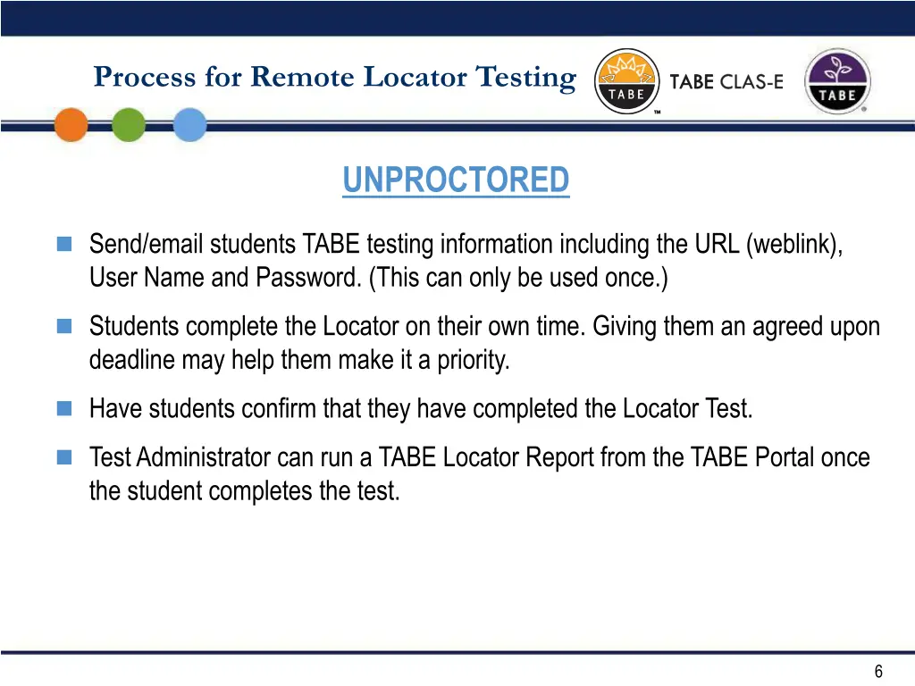 process for remote locator testing 2