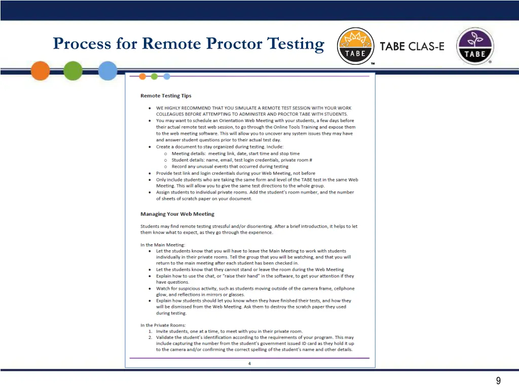 process for remote proctor testing 1