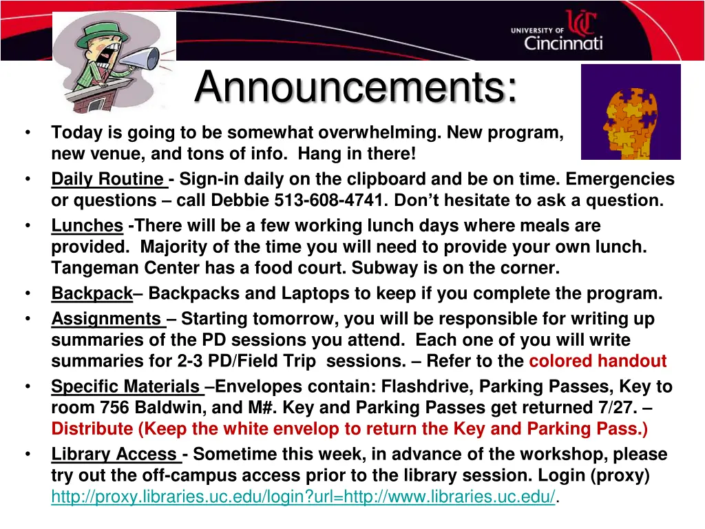 announcements
