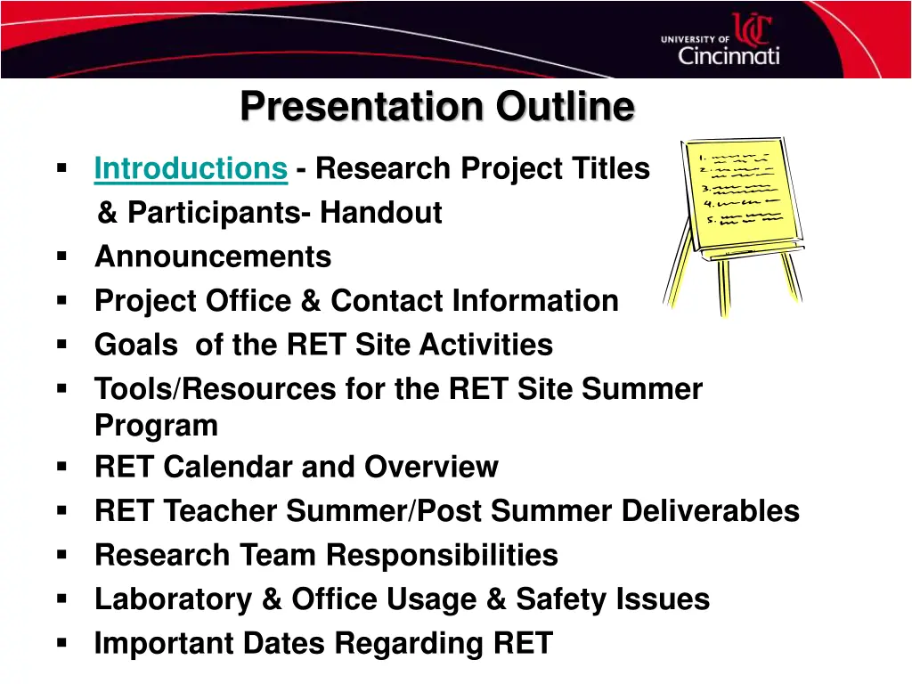 presentation outline