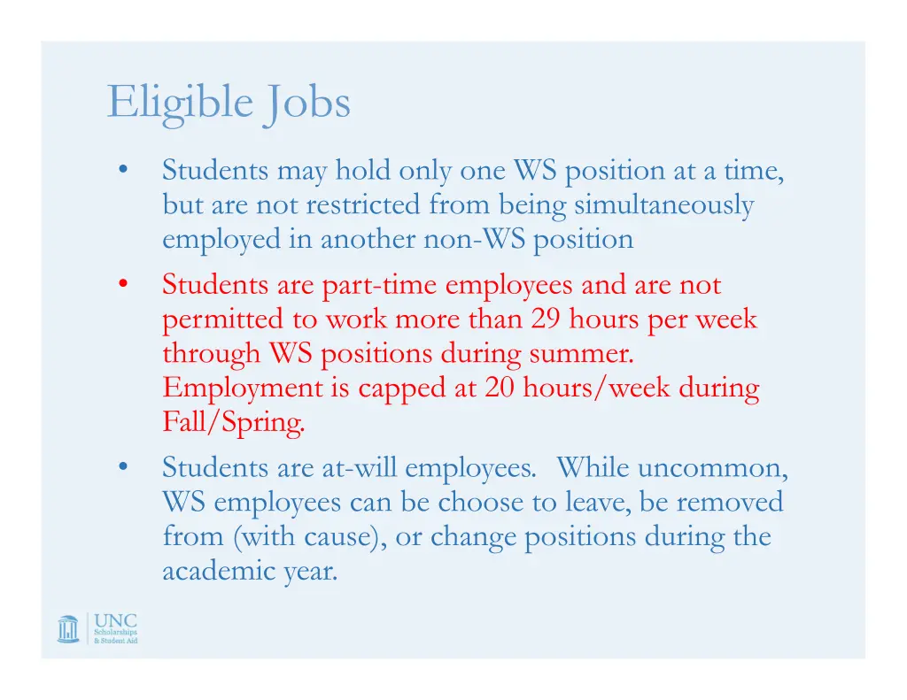 eligible jobs