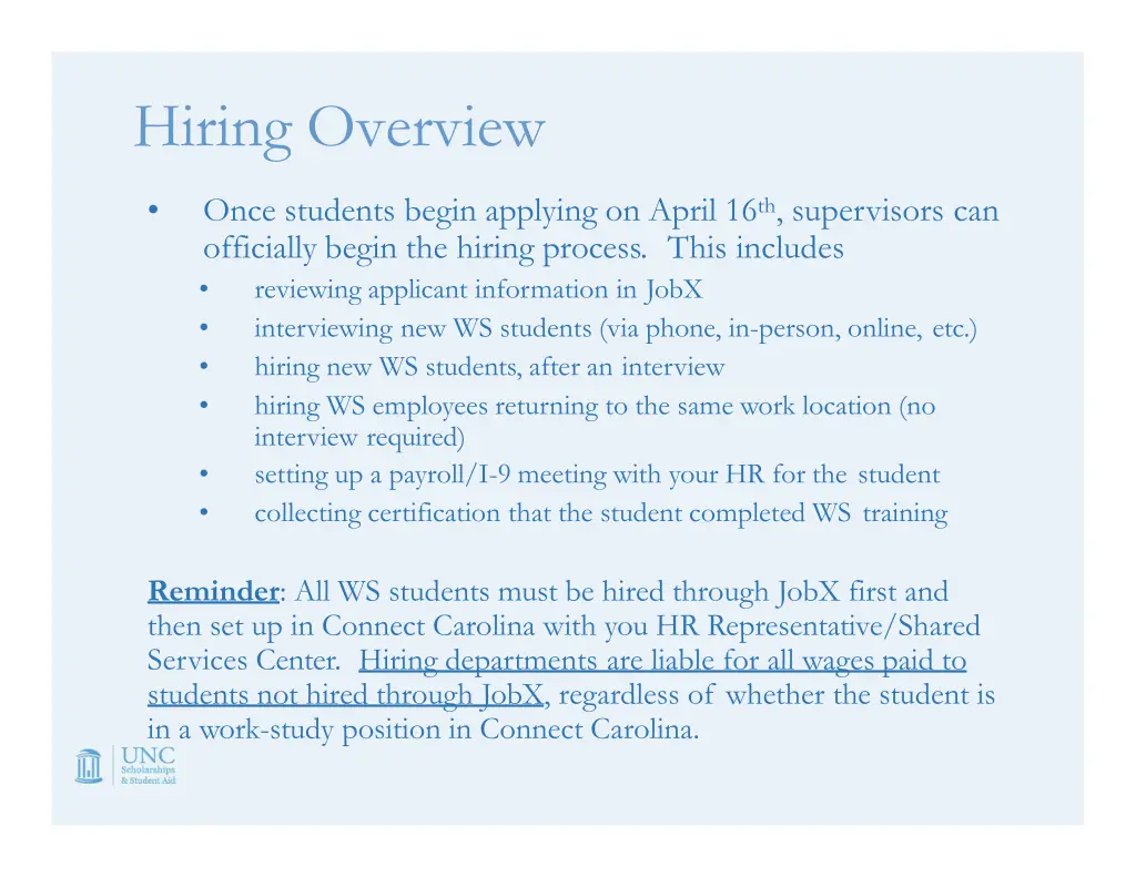 hiring overview