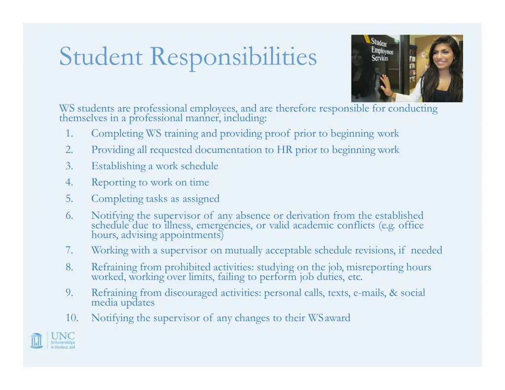 student responsibilities
