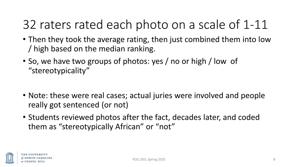 32 raters rated each photo on a scale