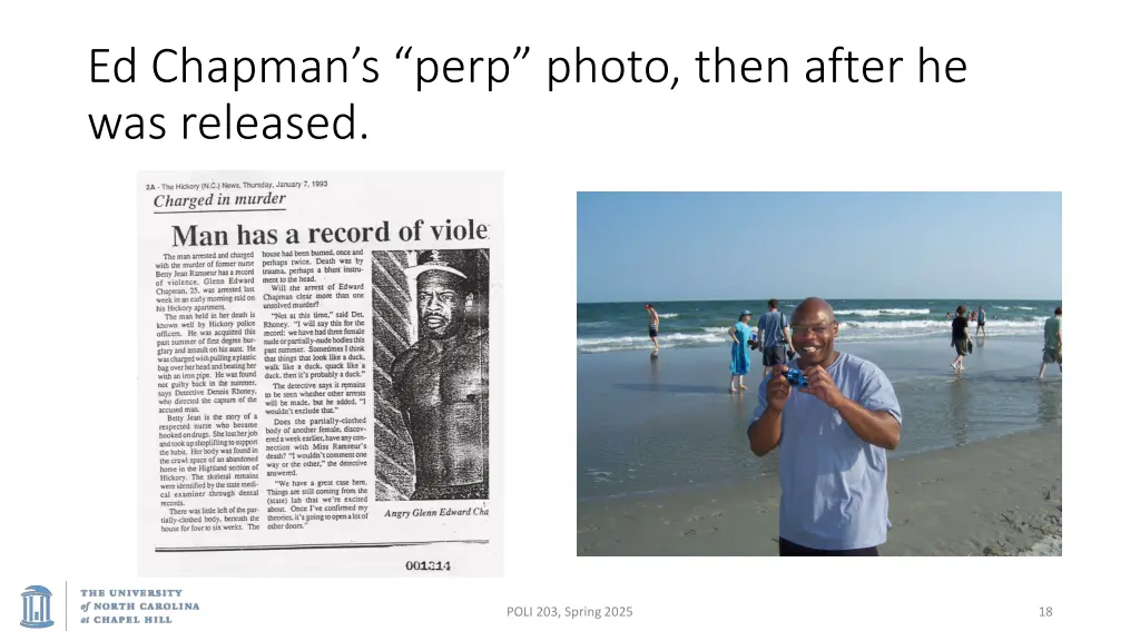 ed chapman s perp photo then after he was released