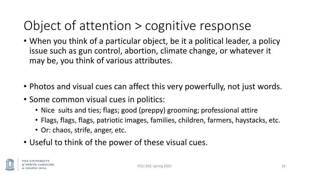object of attention cognitive response when