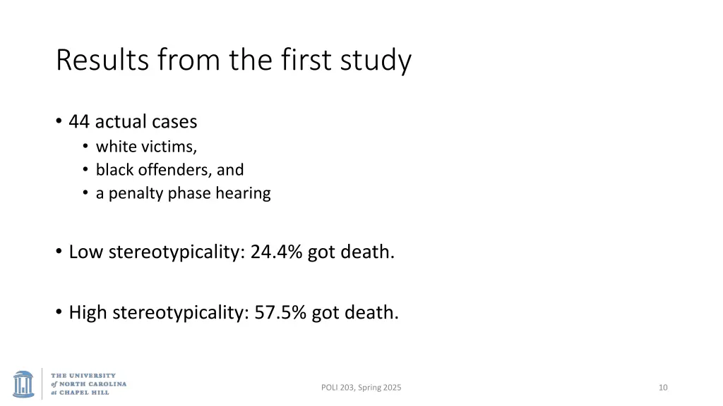 results from the first study