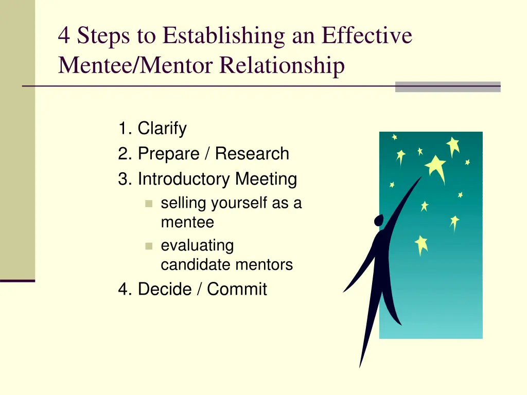 4 steps to establishing an effective mentee