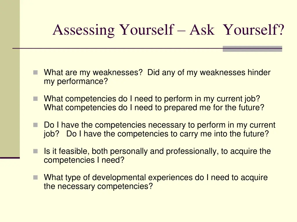 assessing yourself ask yourself 1