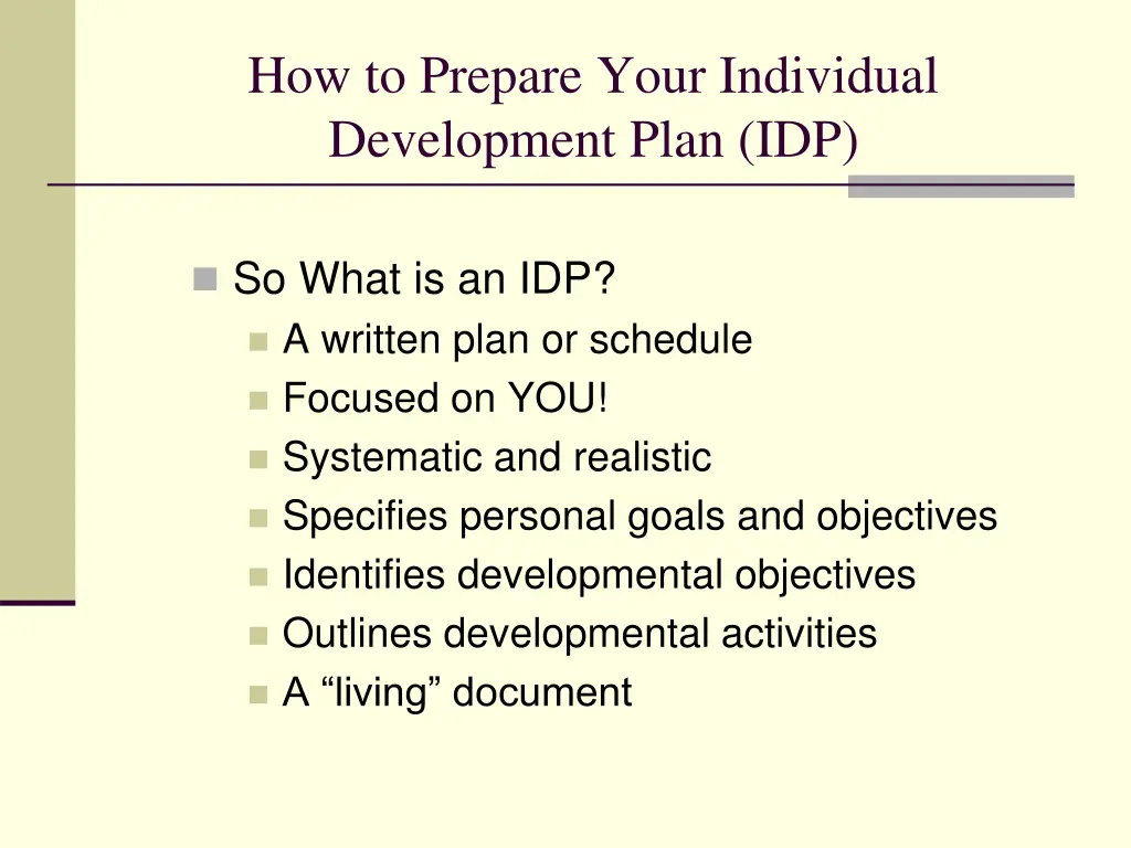how to prepare your individual development plan