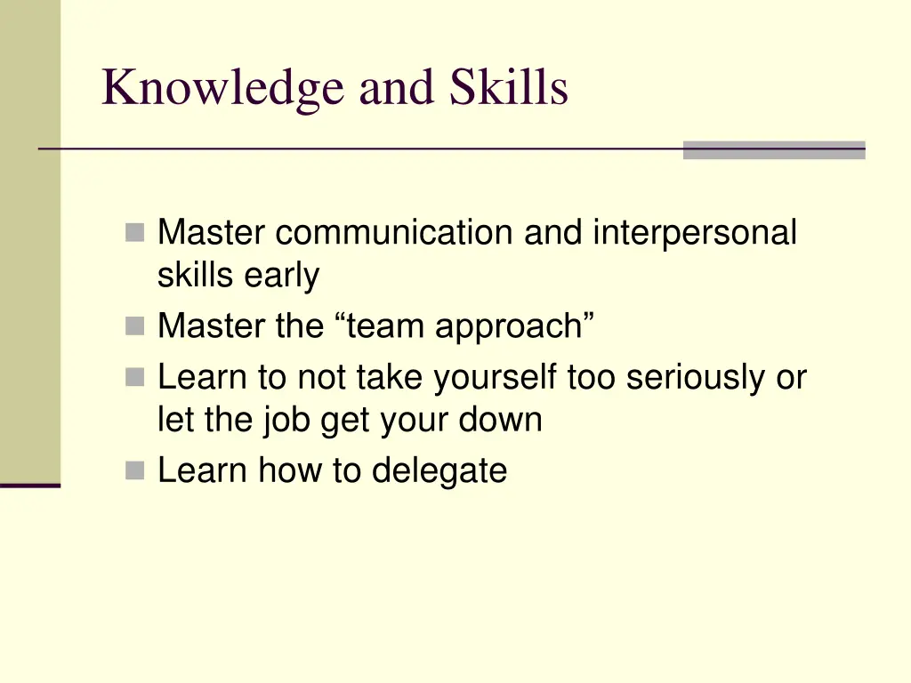 knowledge and skills