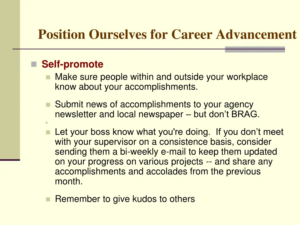 position ourselves for career advancement 3