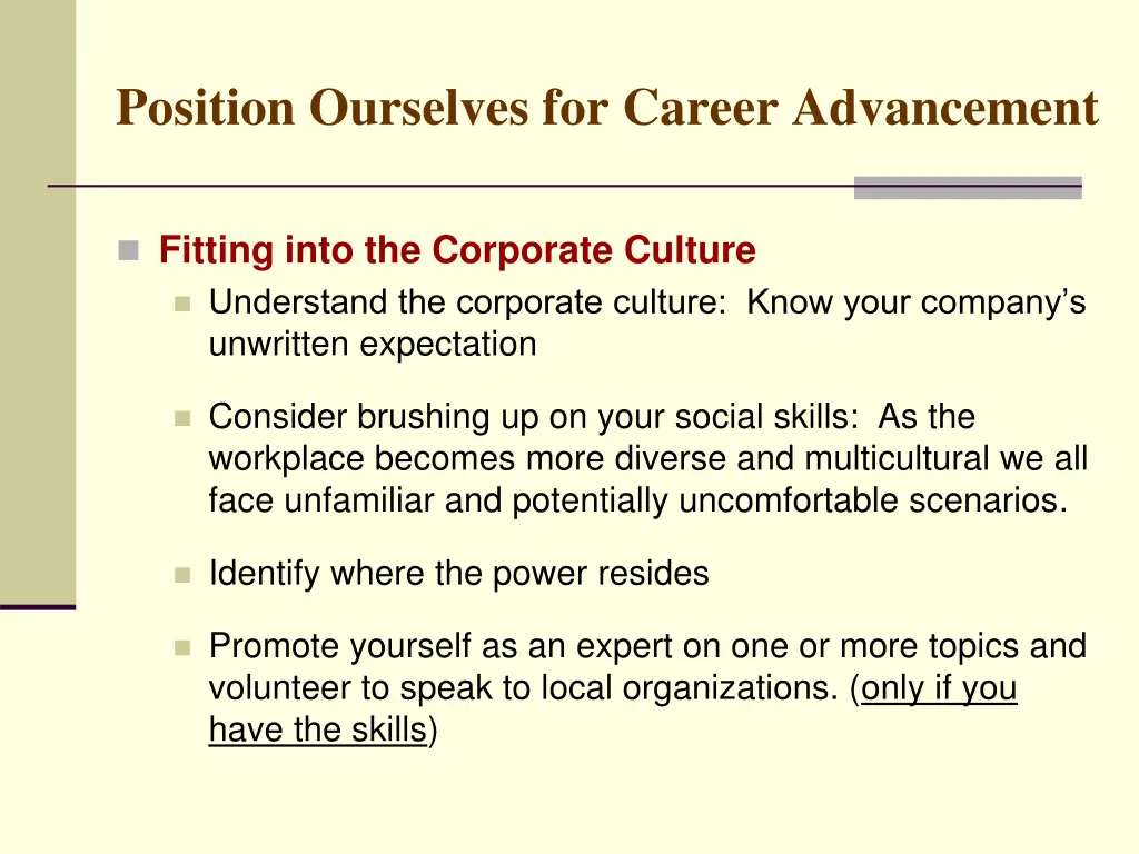 position ourselves for career advancement 4