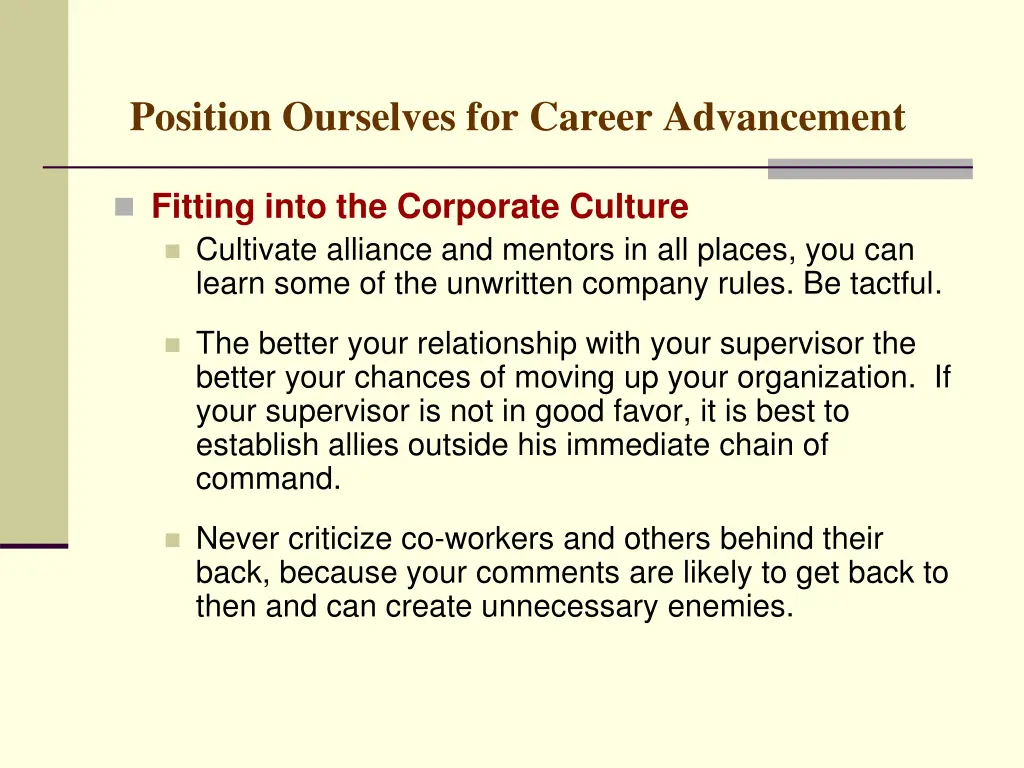 position ourselves for career advancement 5