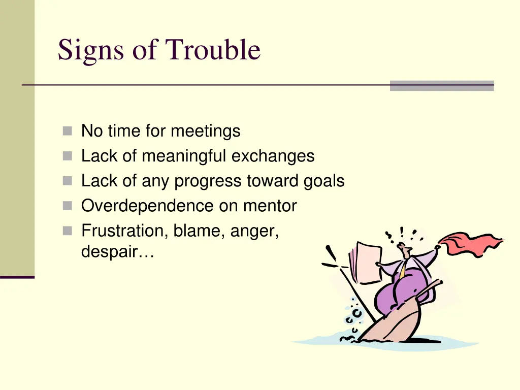 signs of trouble