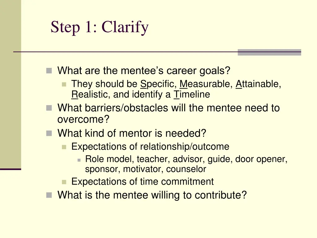 step 1 clarify