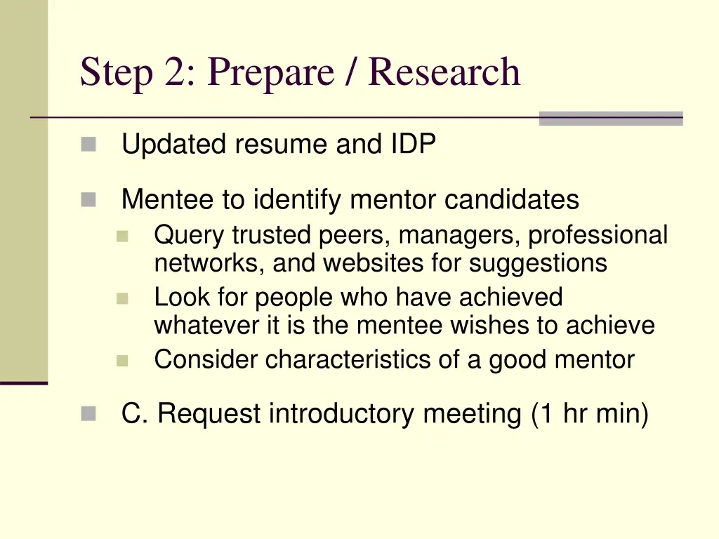 step 2 prepare research