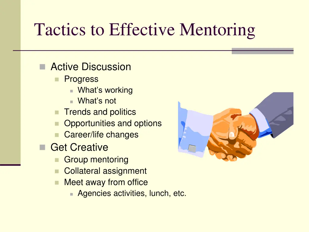 tactics to effective mentoring