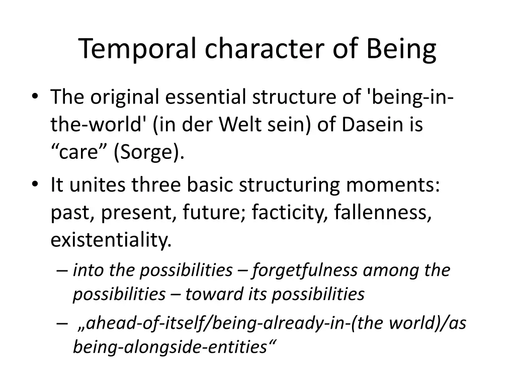 temporal character of being