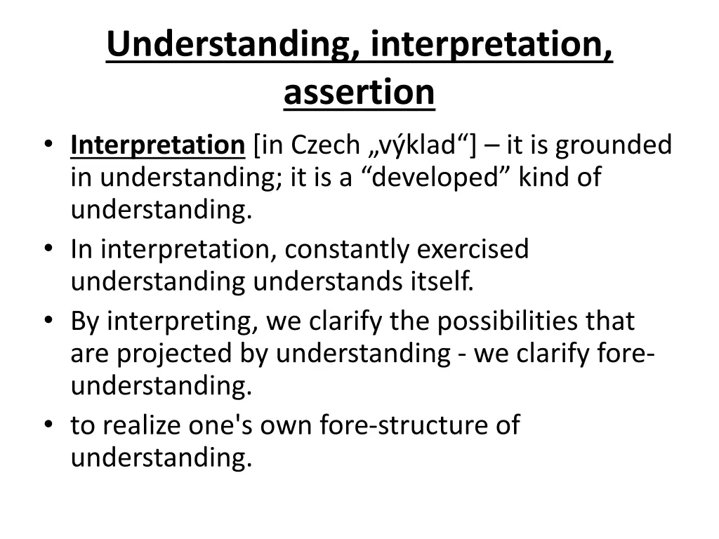 understanding interpretation assertion