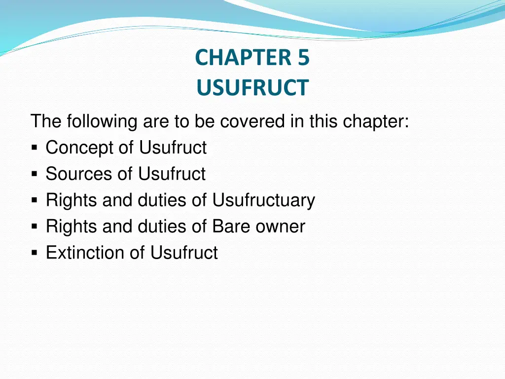 chapter 5 usufruct