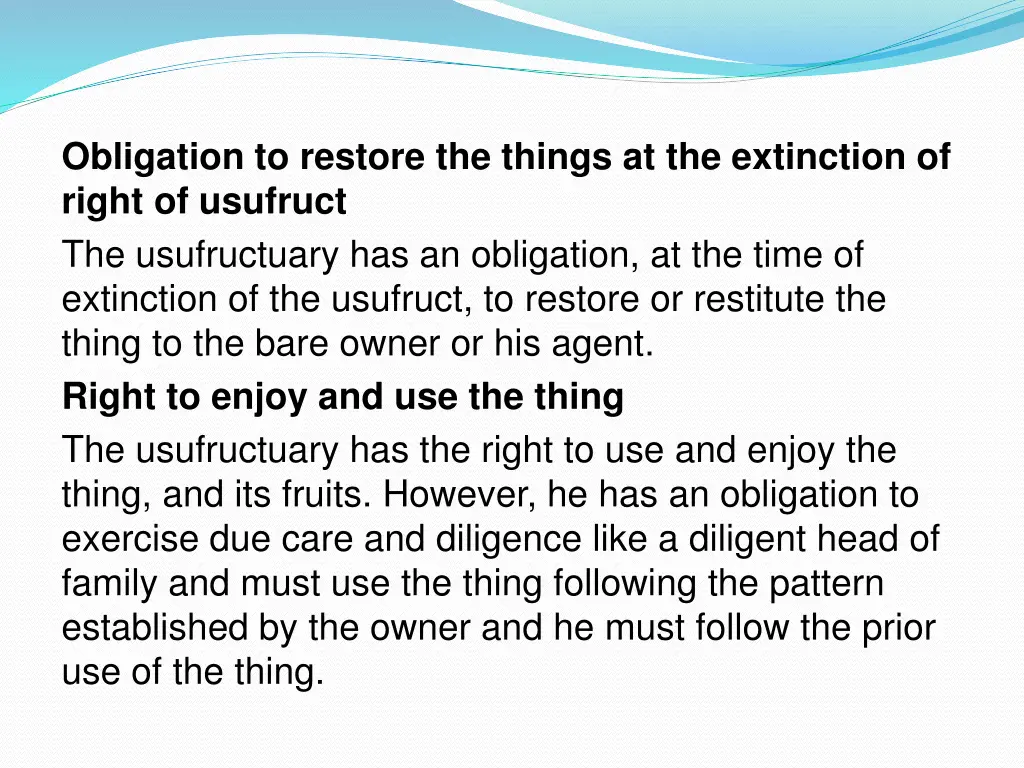 obligation to restore the things