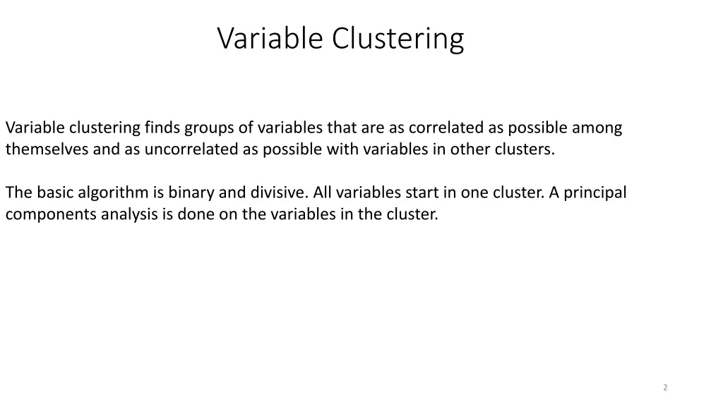 variable clustering 1