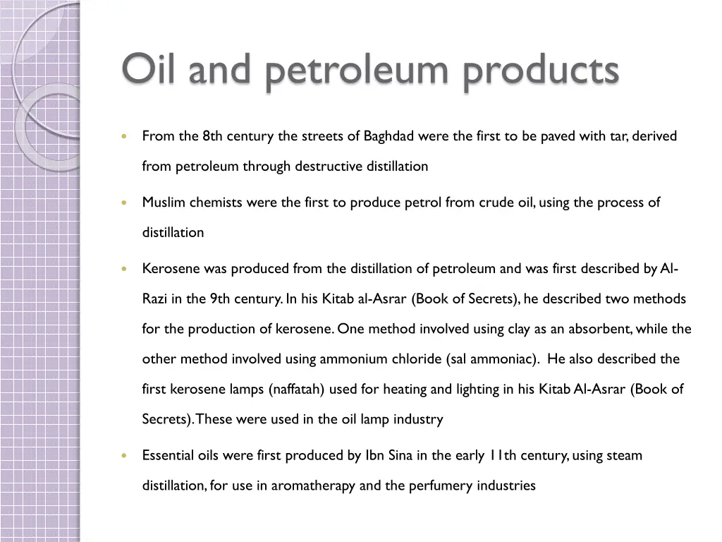 oil and petroleum products