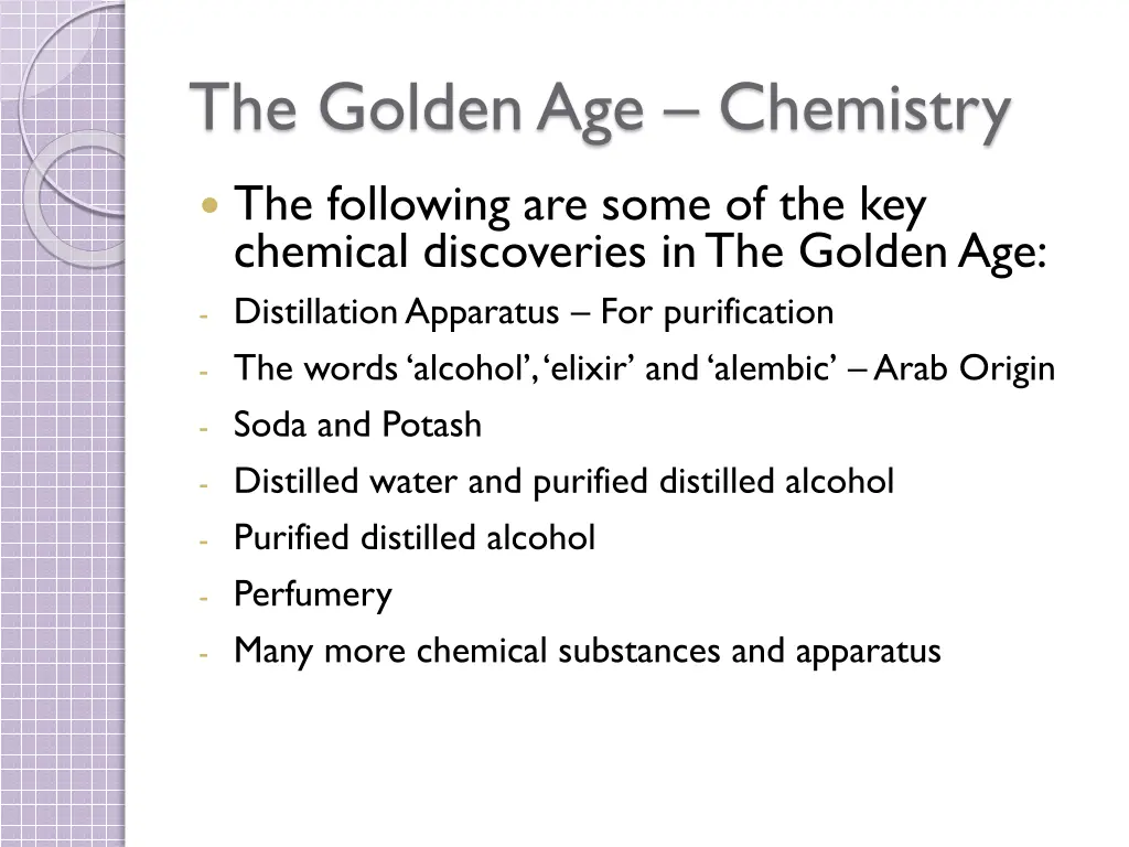the golden age chemistry