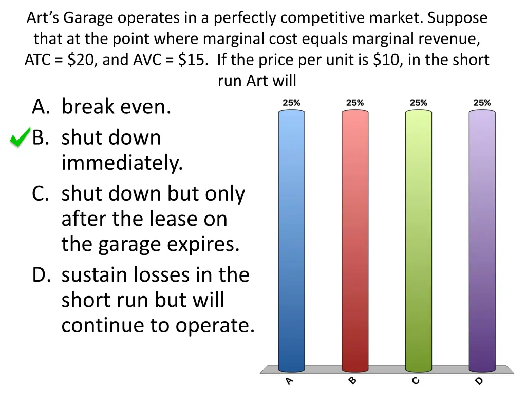 art s garage operates in a perfectly competitive
