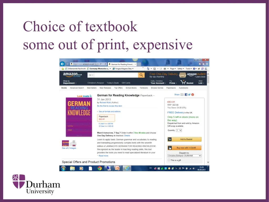 choice of textbook some out of print expensive