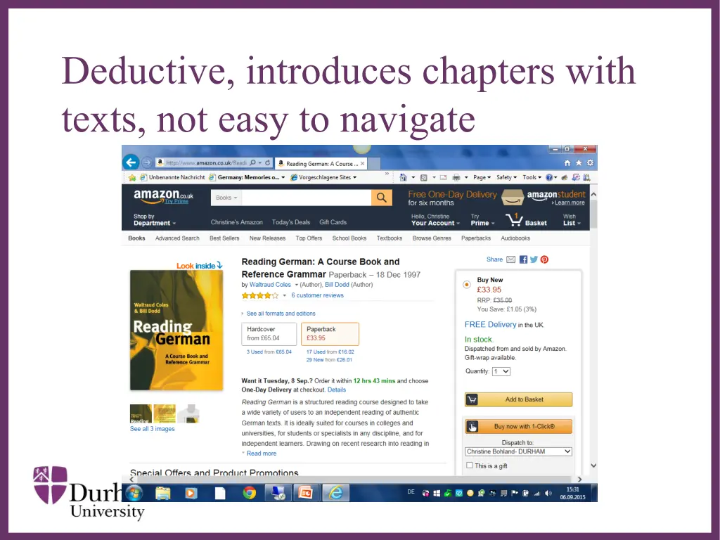 deductive introduces chapters with texts not easy