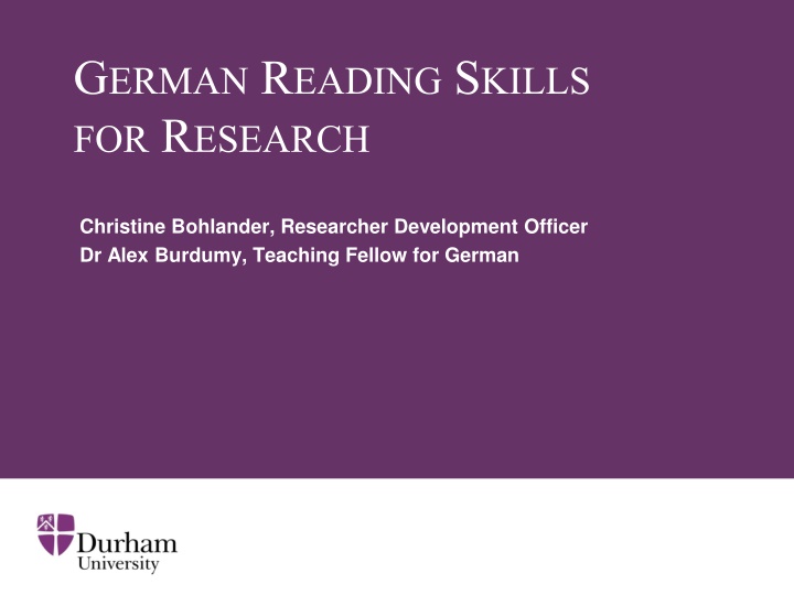 g erman r eading s kills for r esearch