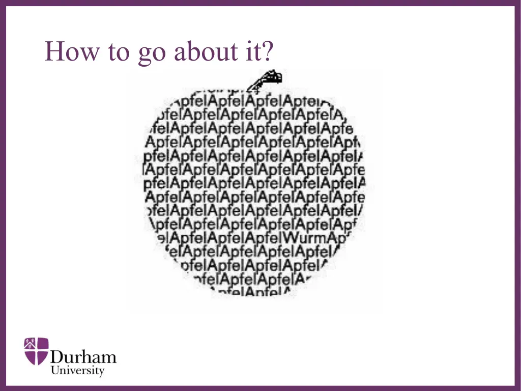 how to go about it