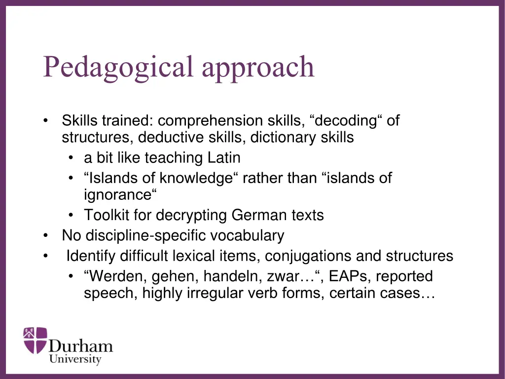 pedagogical approach