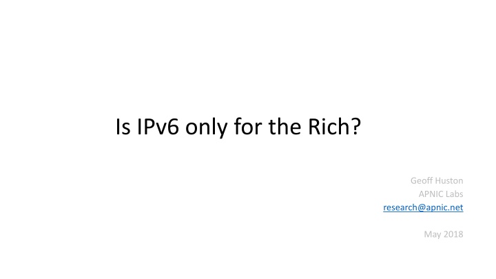 is ipv6 only for the rich