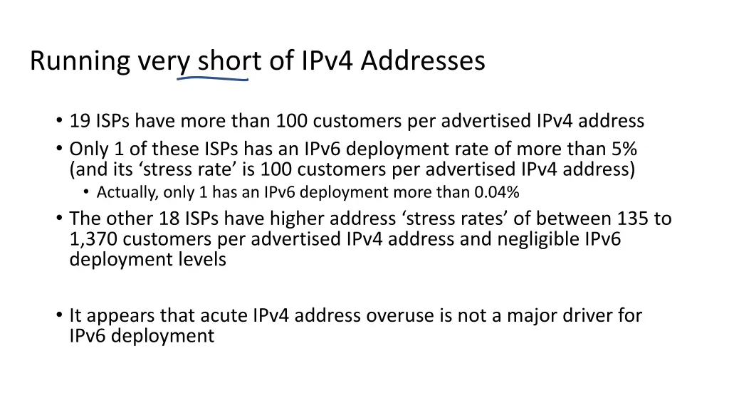 running very short of ipv4 addresses