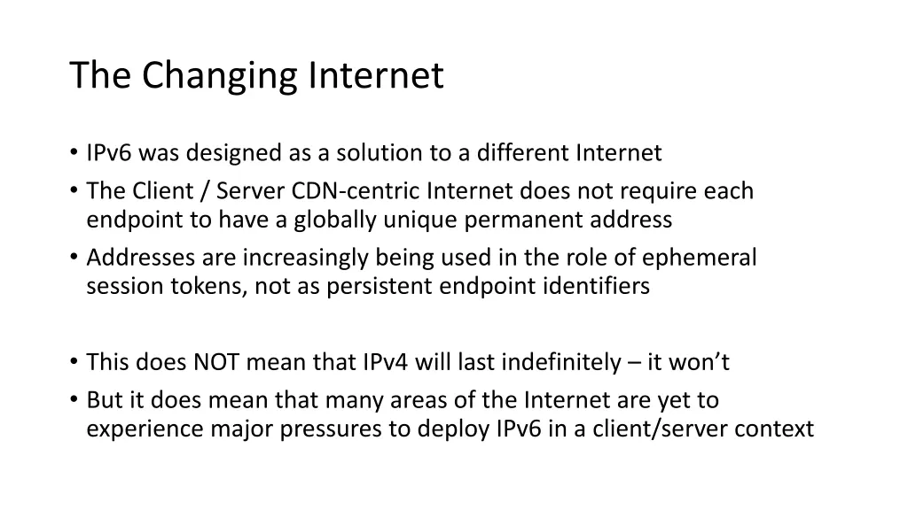 the changing internet