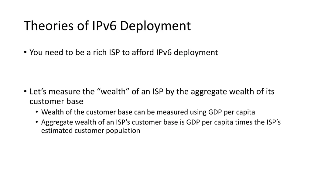 theories of ipv6 deployment 1