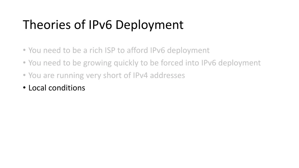 theories of ipv6 deployment 4