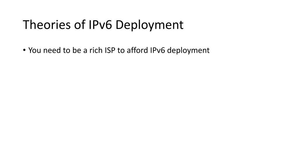 theories of ipv6 deployment