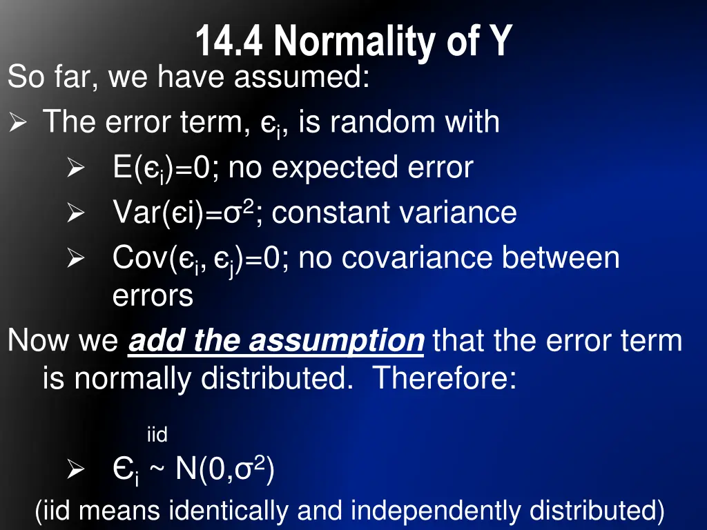 14 4 normality of y