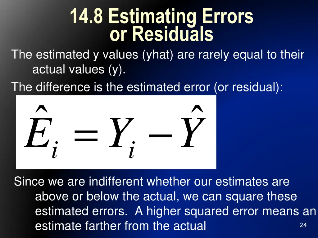 14 8 estimating errors or residuals the estimated