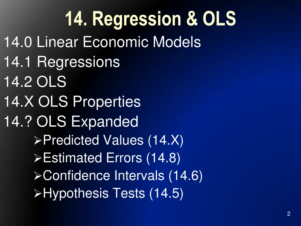 14 regression ols 14 0 linear economic models