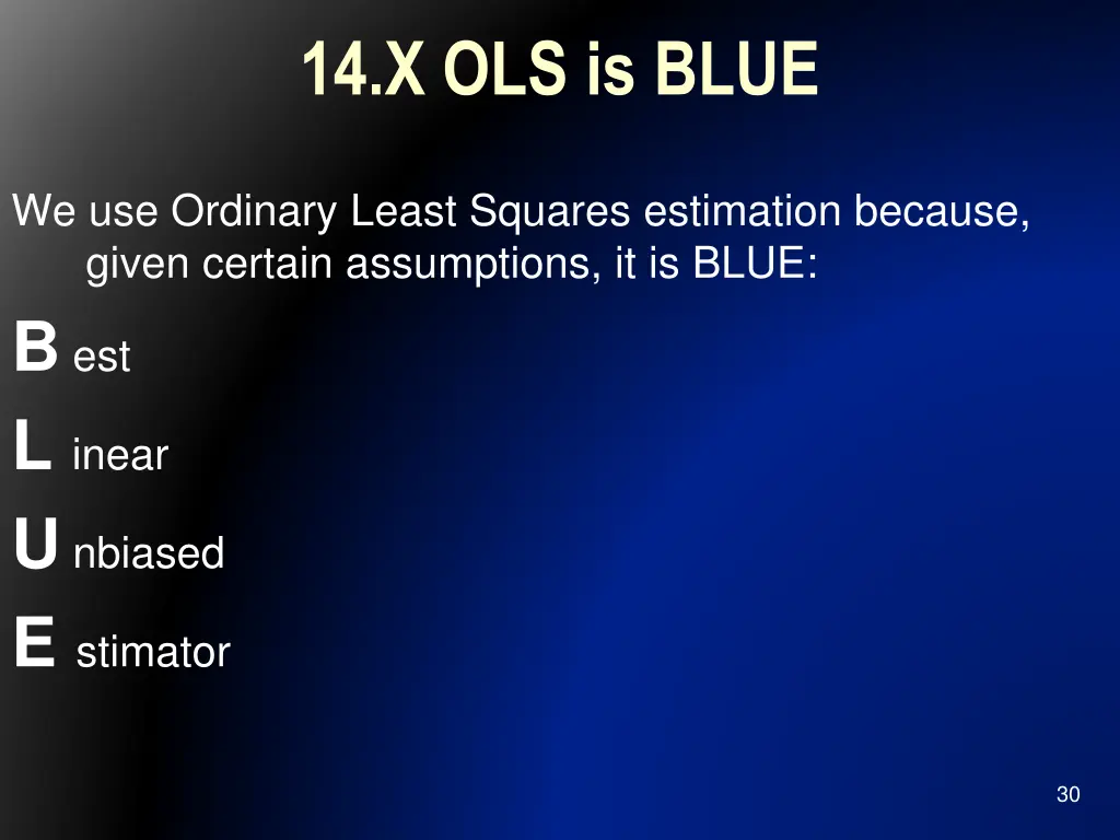 14 x ols is blue