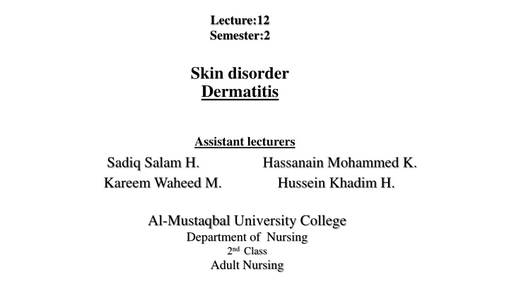 lecture 12 semester 2